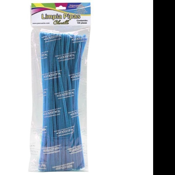 LIMPIAPIPAS BOL. C100 PZ. AZUL TURQUESA PASCUA C.100